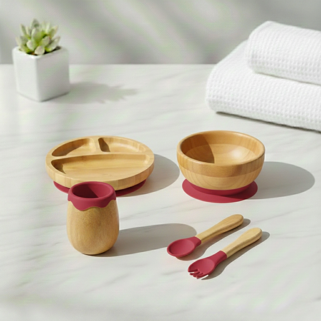 5-Teiliges Bambusset - Rot